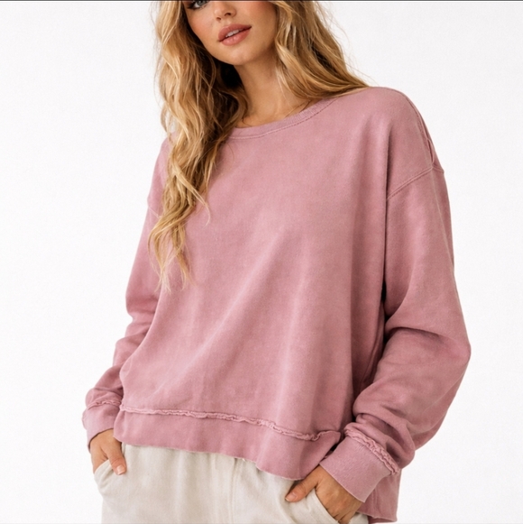 Buffalo David Bitton Sweaters - Buffalo David Bitton Dusty Pink Crewneck Sweatshirt XS FP-Inspired